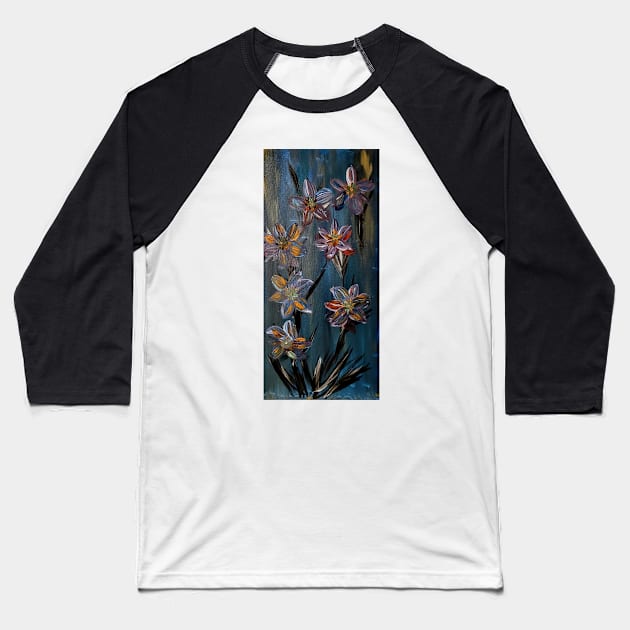 Some lillys growing wild in a field I loved how's these turned out I was playing with colors Baseball T-Shirt by kkartwork